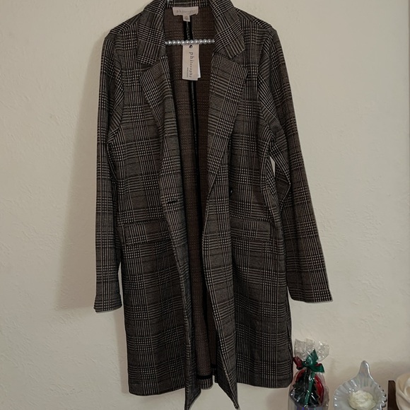 Philosophy Plaid Long Blazer Jacket nwt - Picture 8 of 8